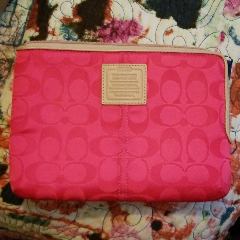 Medium Size Coach Make up Bag Red